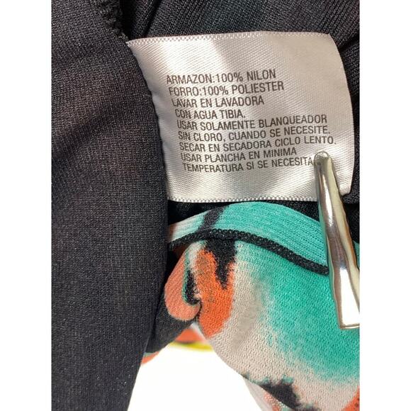 Tahari Coral & Mint Green Faux Wrap Colorblock Blouse Office Blouse - Size L NWT - Picture 6 of 6